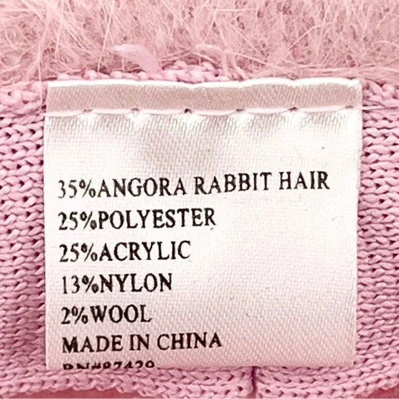 Soft Pink Angora Rabbit Hair Blend Bucket Hat - Picture 7 of 7